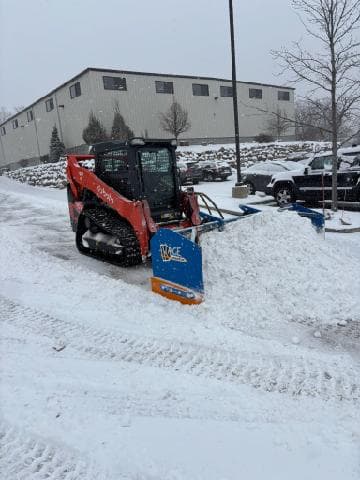 Snow Clearing with Kubota Skid Steer